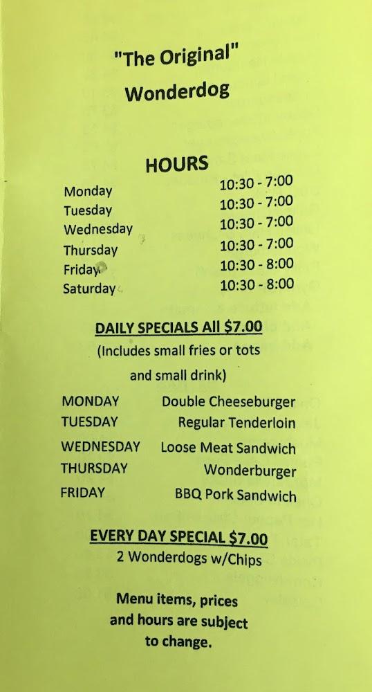 "The Original" Wonderdog - East Peoria Menu image 3